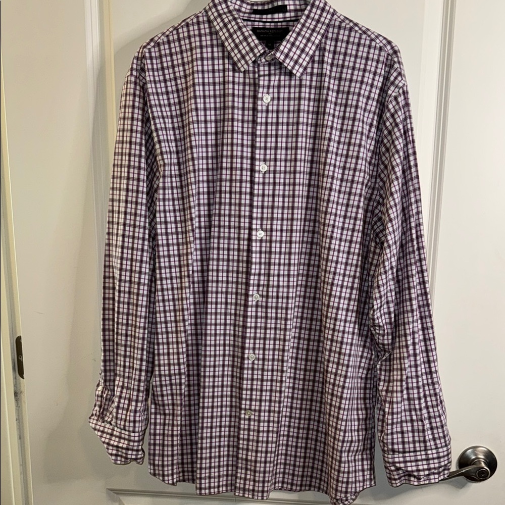 Banana Republic Purple Striped Dress Shirt